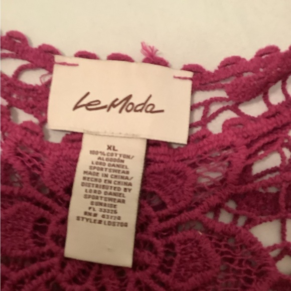 LEMODA croch sweater wine colored size XL nice over camisole sexy look - Picture 3 of 6